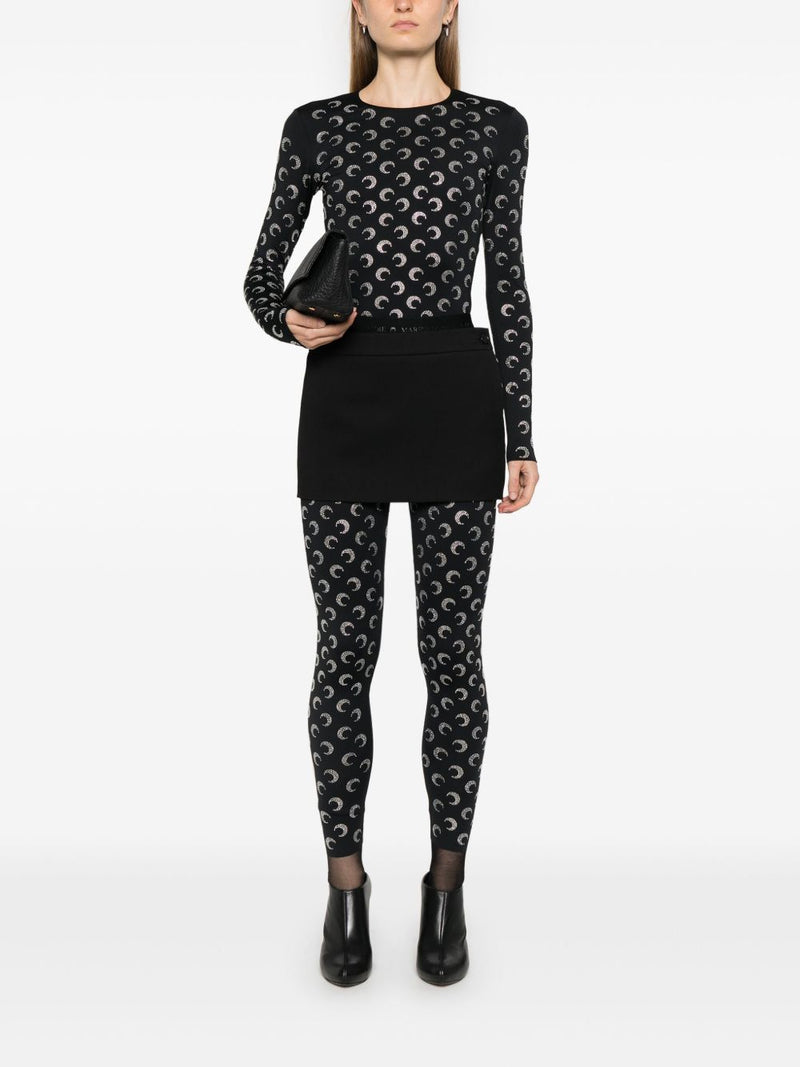 MARINE SERRE Moon Embellished Top In Black