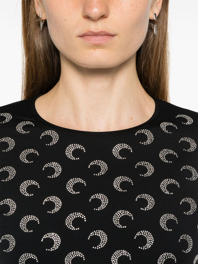MARINE SERRE Moon Embellished Top In Black