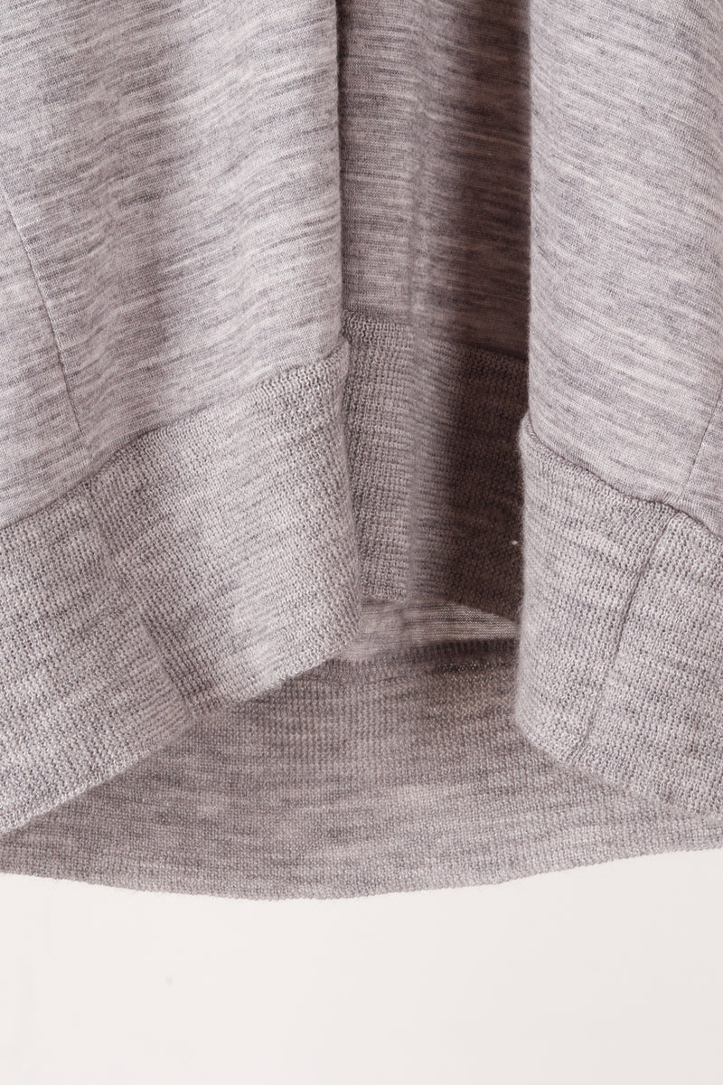 Sacai Womens 'Ruffle Embellished Shoulders' S/S Sweater Top Grey