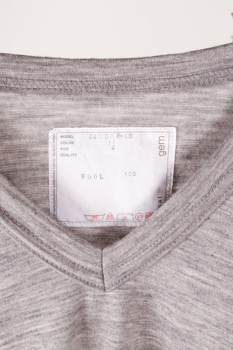 Sacai Womens 'Ruffle Embellished Shoulders' S/S Sweater Top Grey