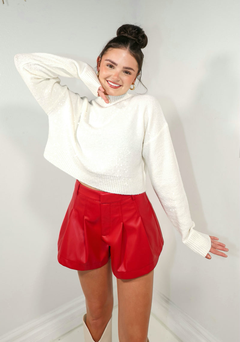 Frosted Glow Embellished Sweater Top
