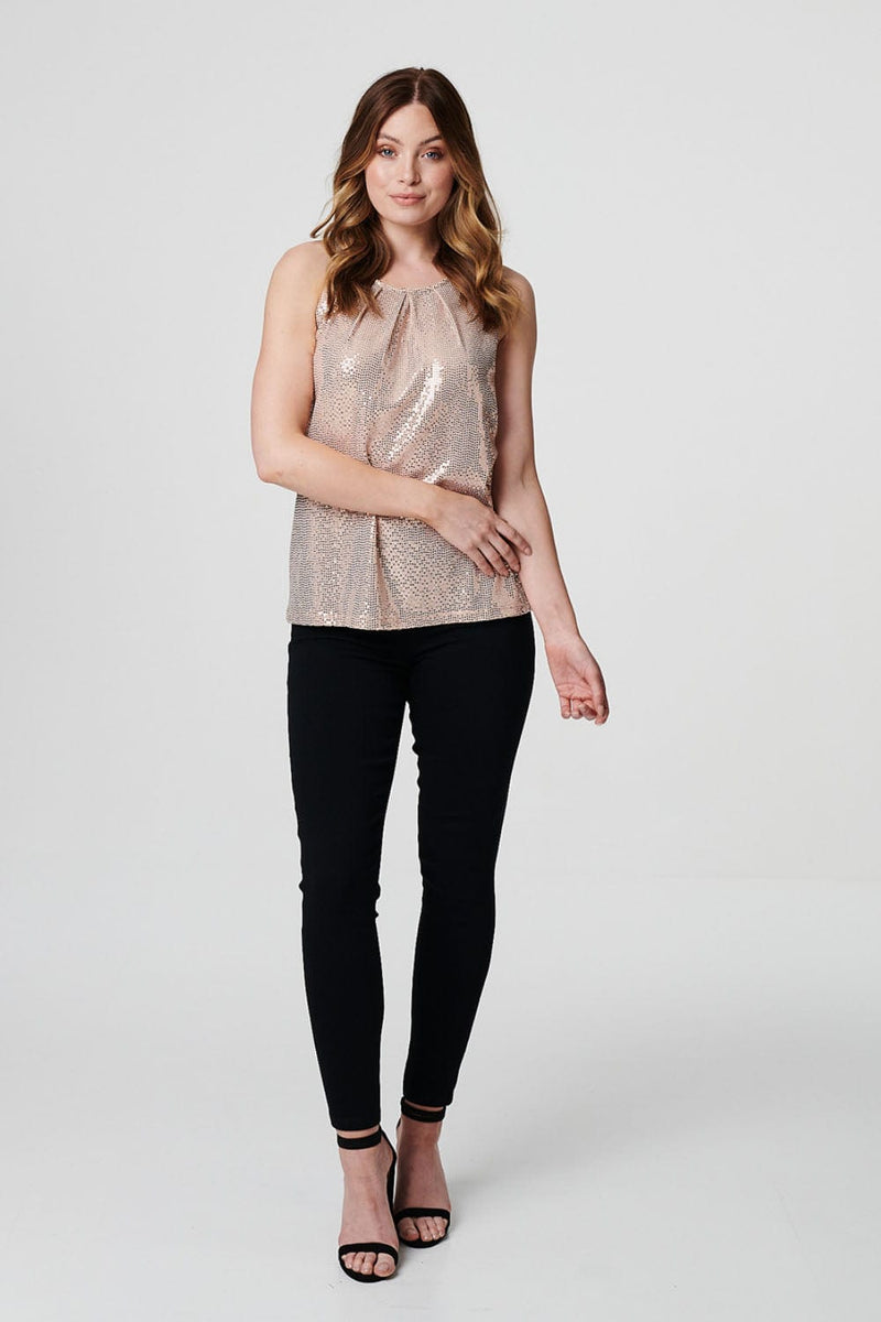 Metallic Embellished Vest Top