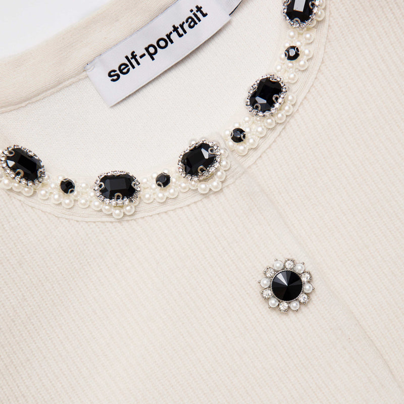 Cream Embellished Cardigan