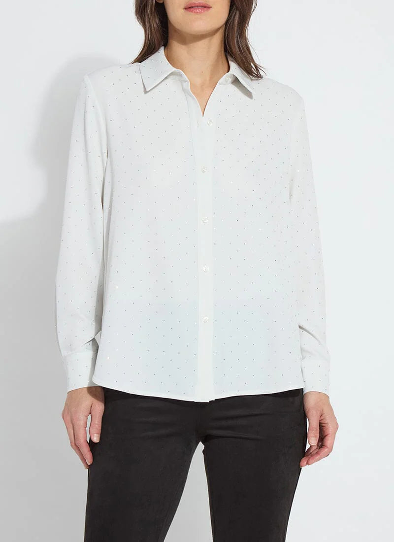 LYSSE Parker embellished shirt White