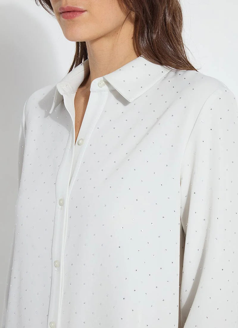 LYSSE Parker embellished shirt White
