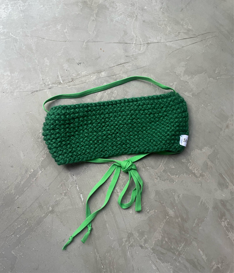 THE KNITTED BANDEAU TOP - EMERALD