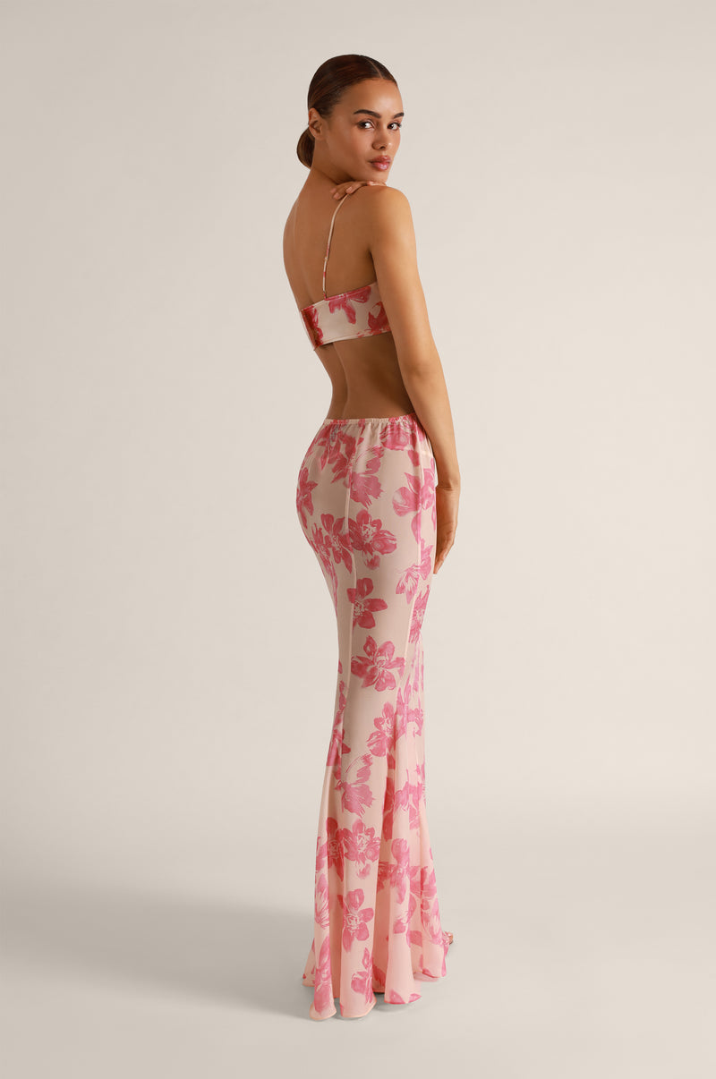PAPILLON ET ORCHIDEE SILK LOUNGE BANDEAU TOP
