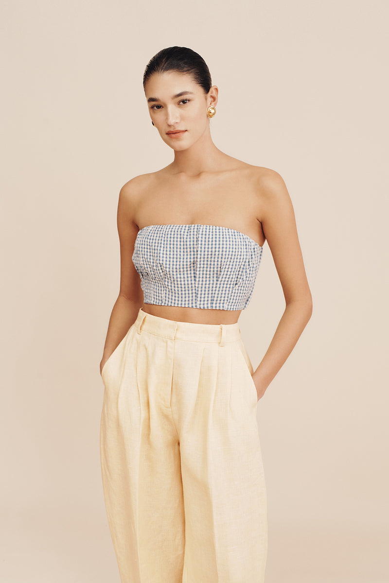 MIRA BANDEAU - BLUE GINGHAM