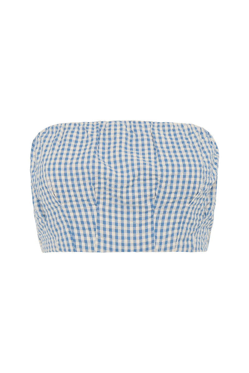 MIRA BANDEAU - BLUE GINGHAM