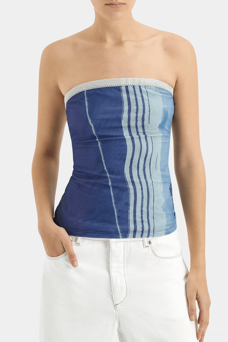 Breeze Bandeau Top in Shoreline Stripe