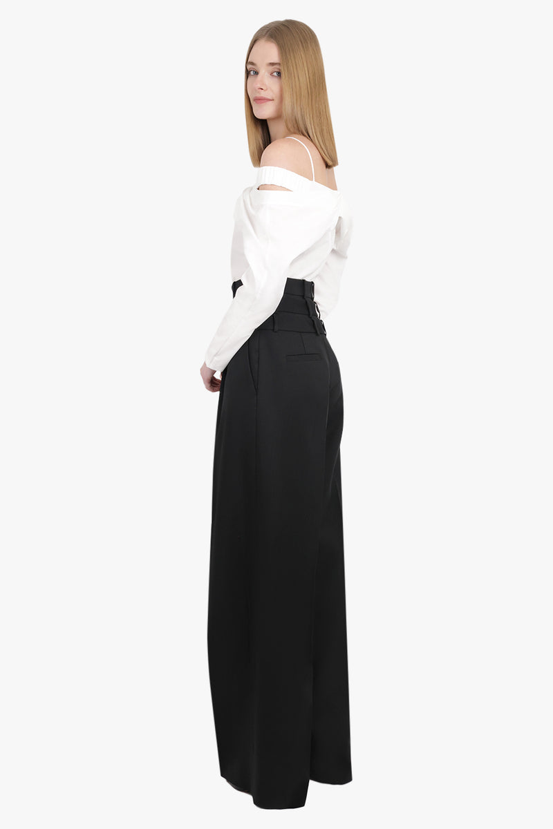 Off Shoulder Bow Detail L/S Top | White