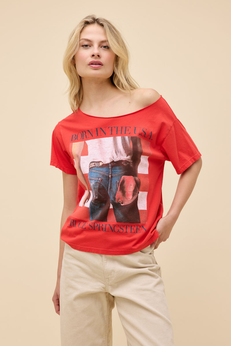Bruce Springsteen Americana Off-The-Shoulder Tee