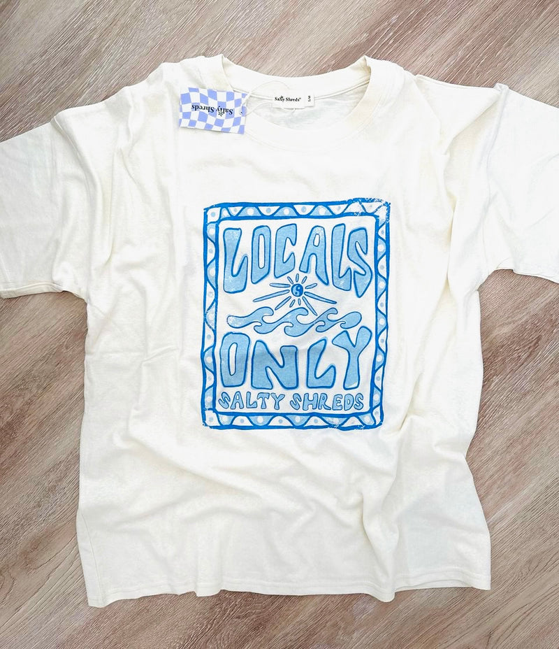 Locals only SS oversized hemp tee - Retro pale blue - Ladies