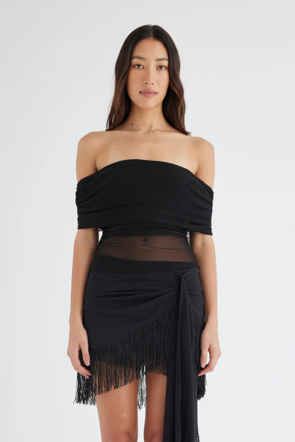 Nico Off Shoulder Top Black