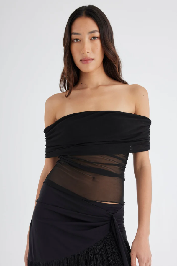 Nico Off Shoulder Top Black