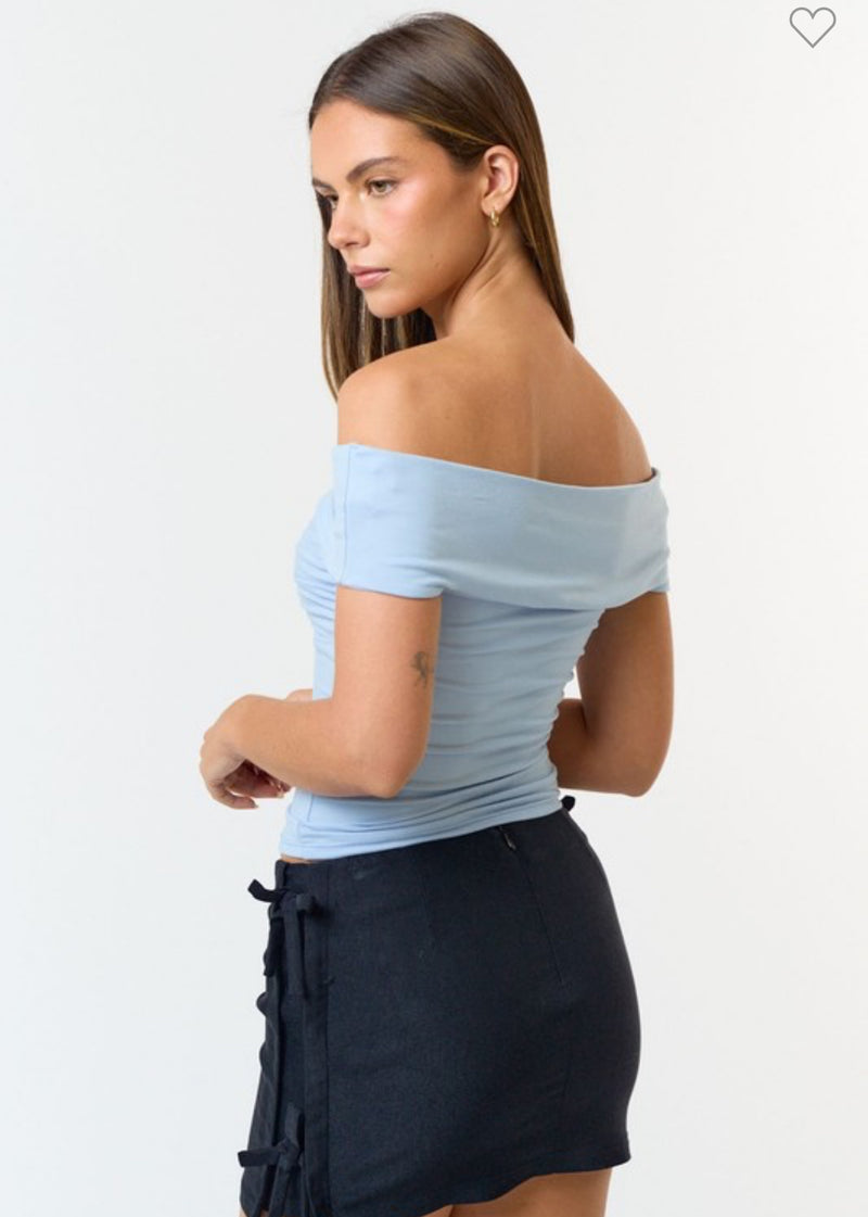 Twist Front Off Shoulder Top