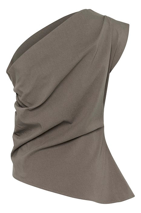 My Essential Wardrobe Sora Off Shoulder Top in Major Brown