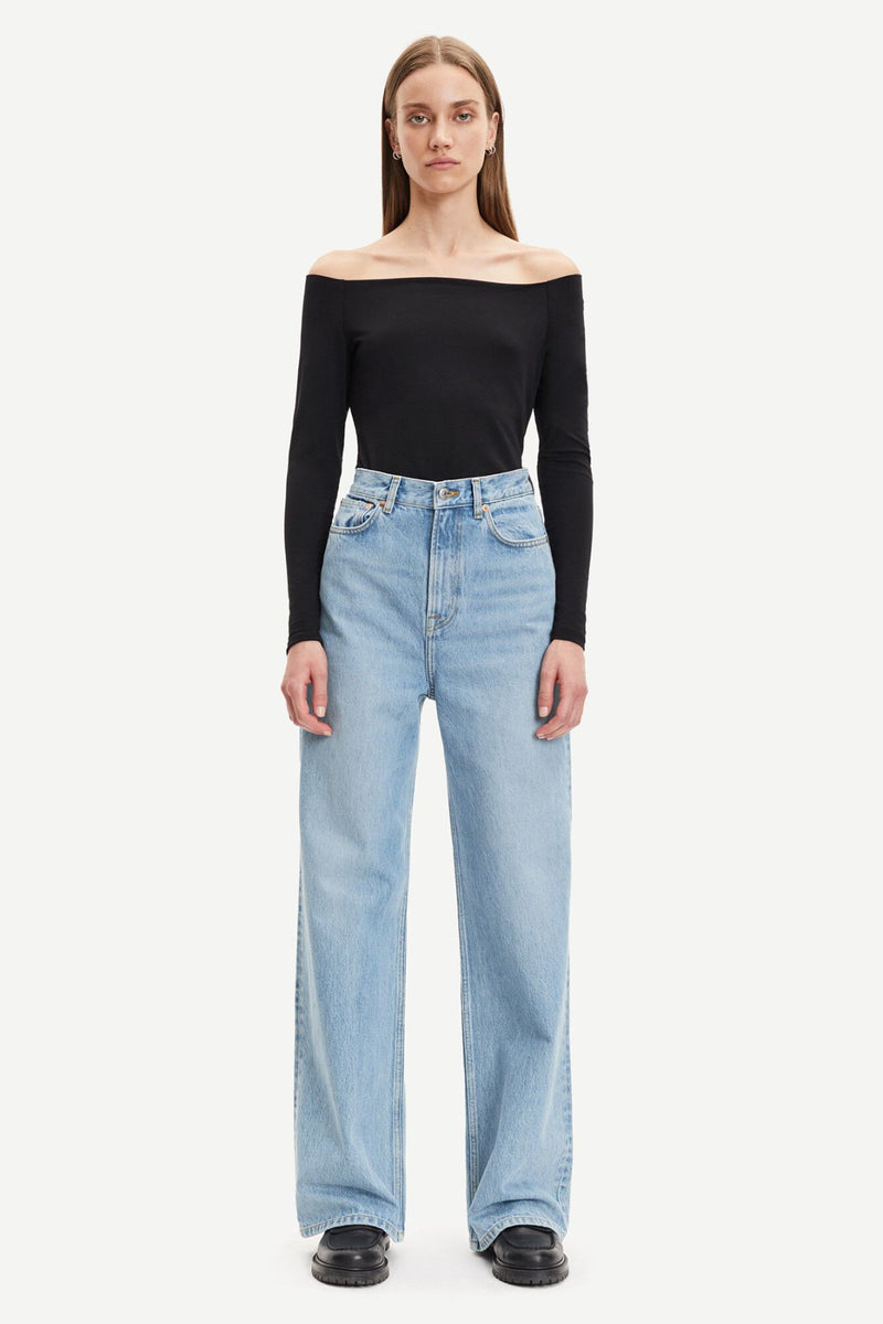 Samsøe Samsøe Nana Off Shoulder LS Top - Black