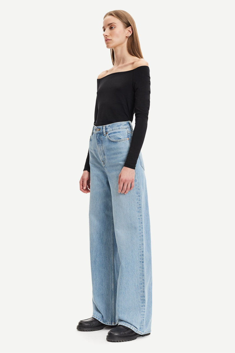 Samsøe Samsøe Nana Off Shoulder LS Top - Black