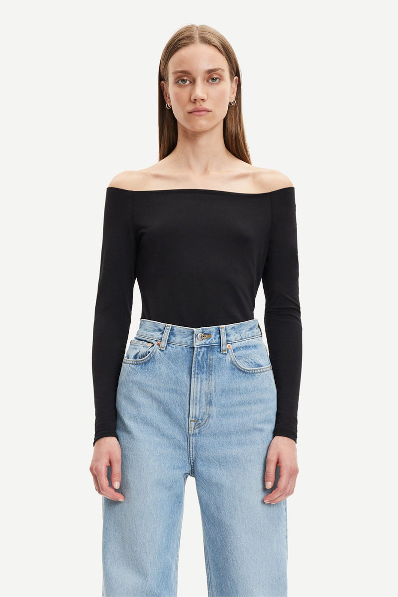 Samsøe Samsøe Nana Off Shoulder LS Top - Black