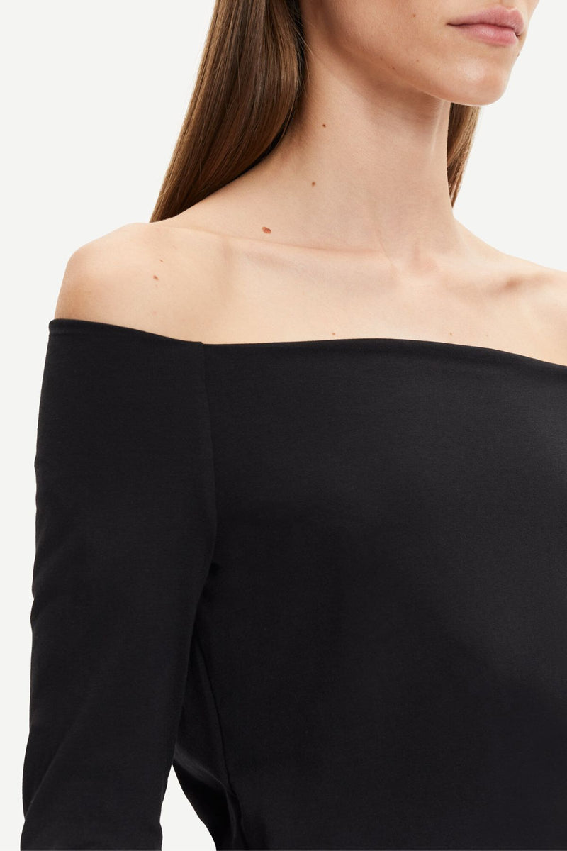 Samsøe Samsøe Nana Off Shoulder LS Top - Black