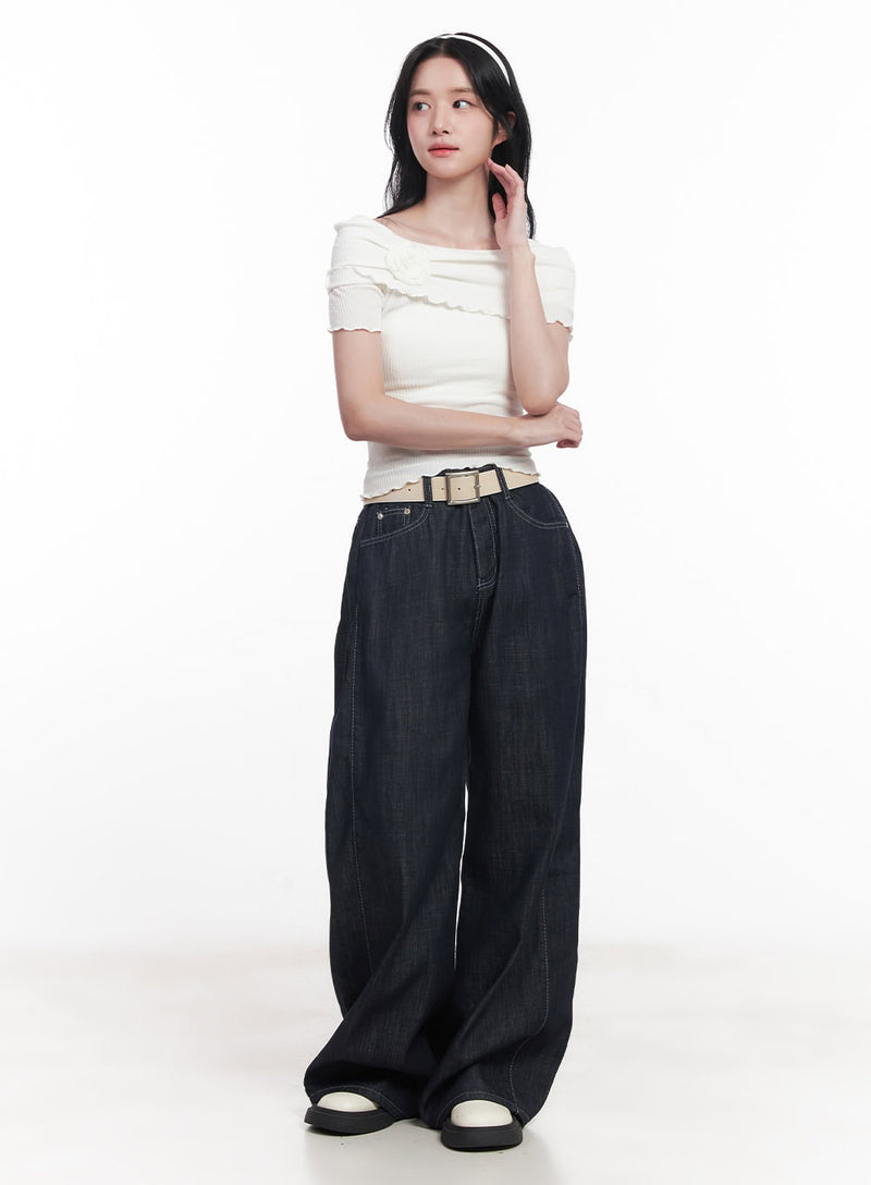 Frill Off-Shoulder Top CY526