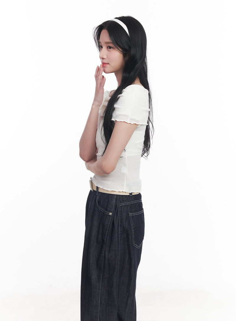 Frill Off-Shoulder Top CY526