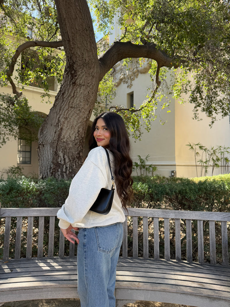 Maple Off the Shoulder Sweater (Heather White)