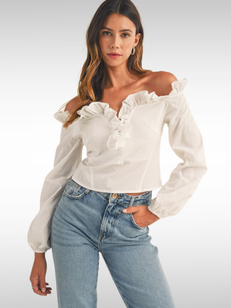 Ruffled Off The Shoulder Top