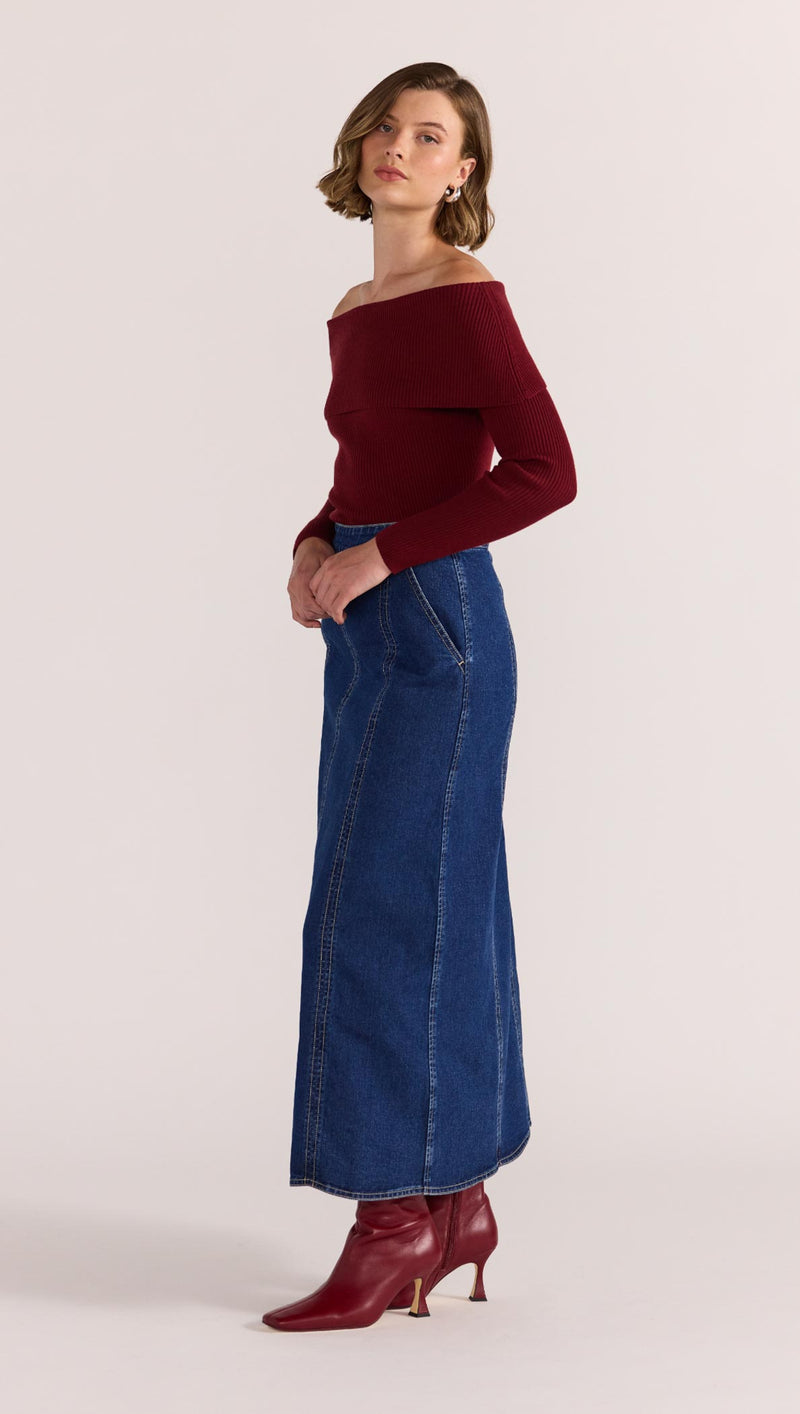 CELESTE OFF SHOULDER KNIT TOP