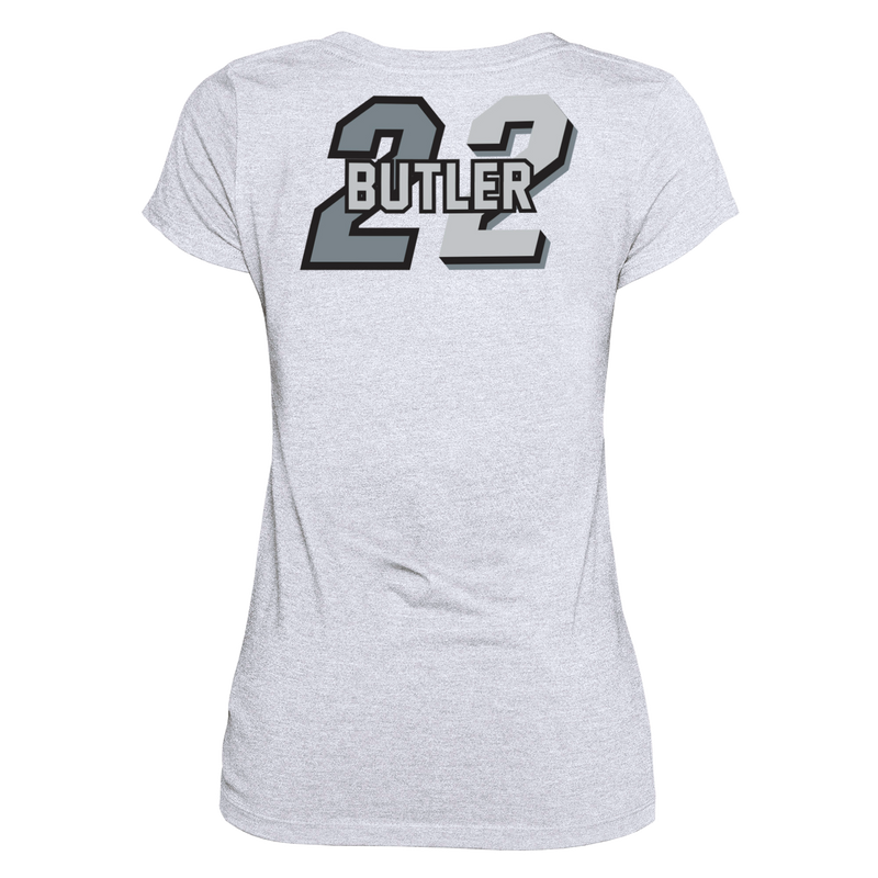 Jimmy Butler New Era Miami HEAT Mashup Name & Number Women's White Tee
