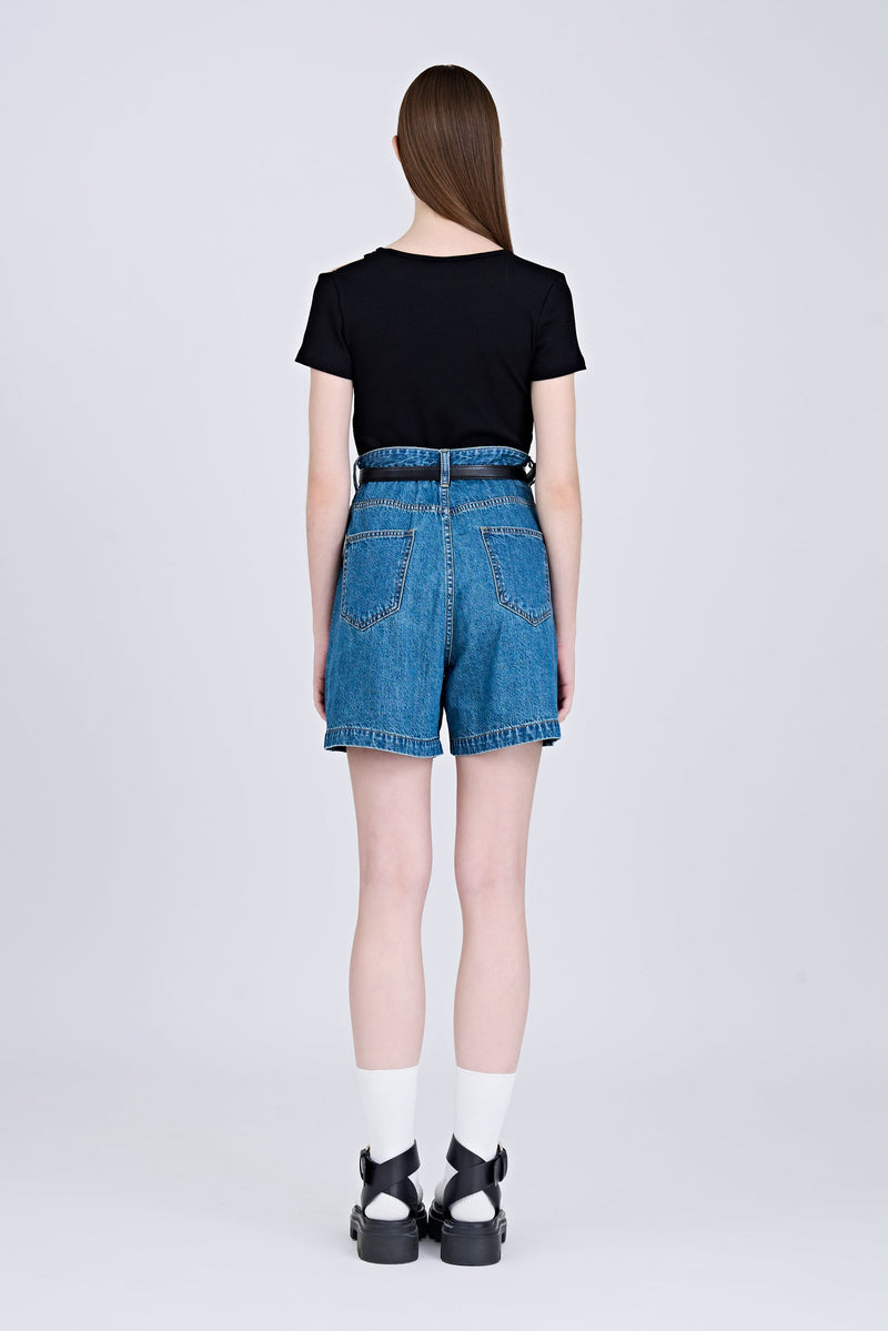 Shoulder Cut-Out Tee - Black