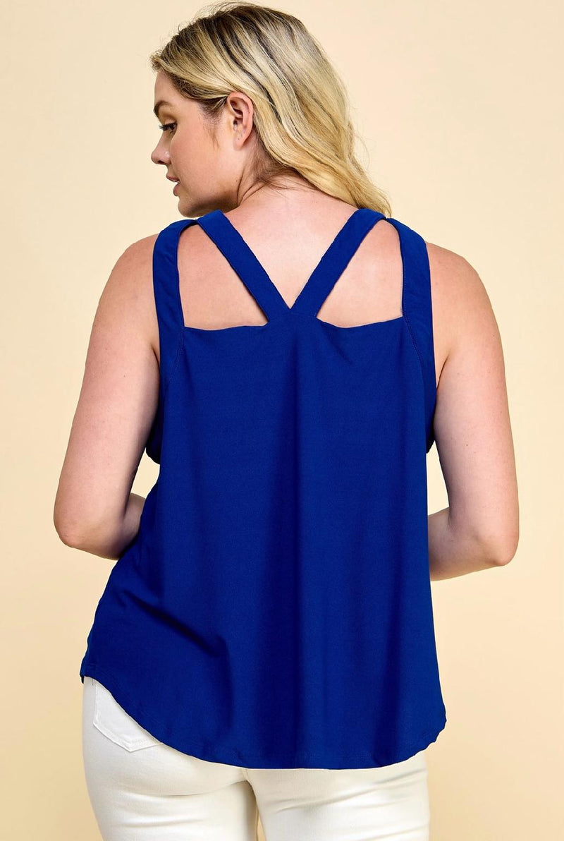 Plus Sleeveless Cut out Top