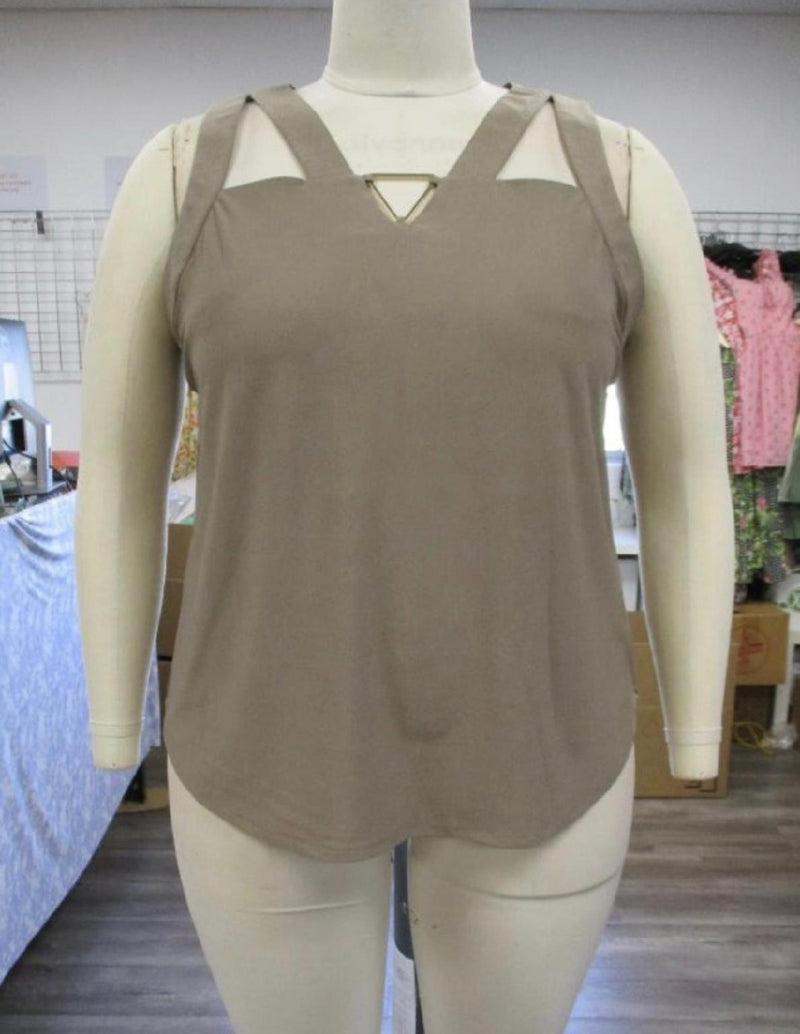 Plus Sleeveless Cut out Top