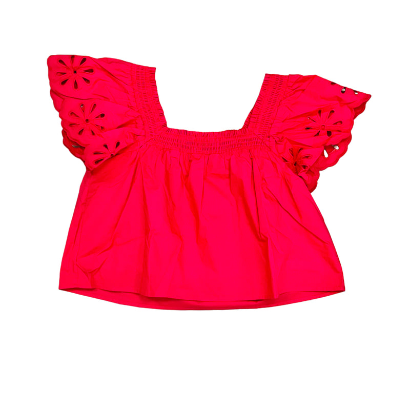 Fuschia Cut Out Sleeve Off the Shoulder Top