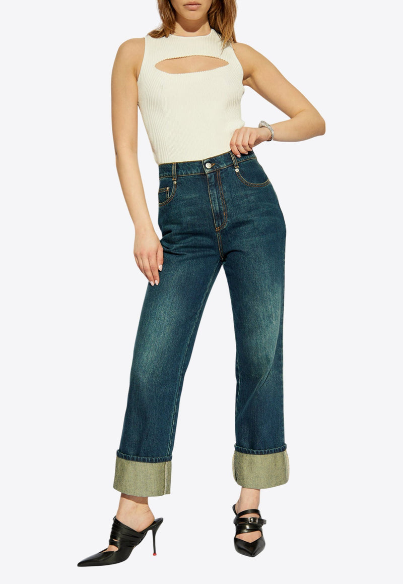 Cut-Out -Blend Sleeveless Top