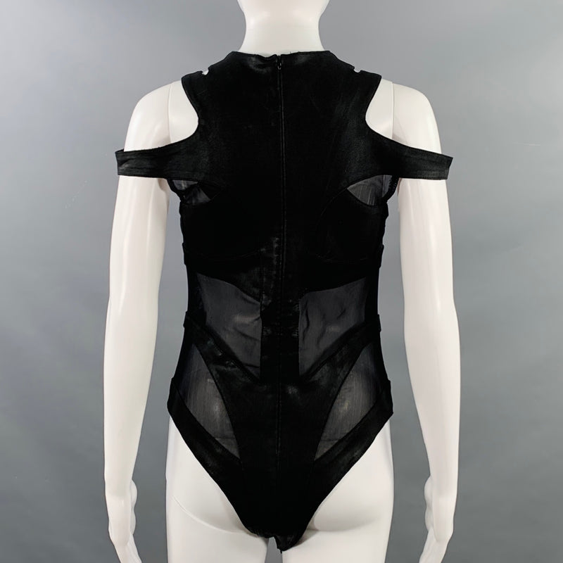 GELAREH Size M Loa Black Cut Out Bodysuit Casual Top