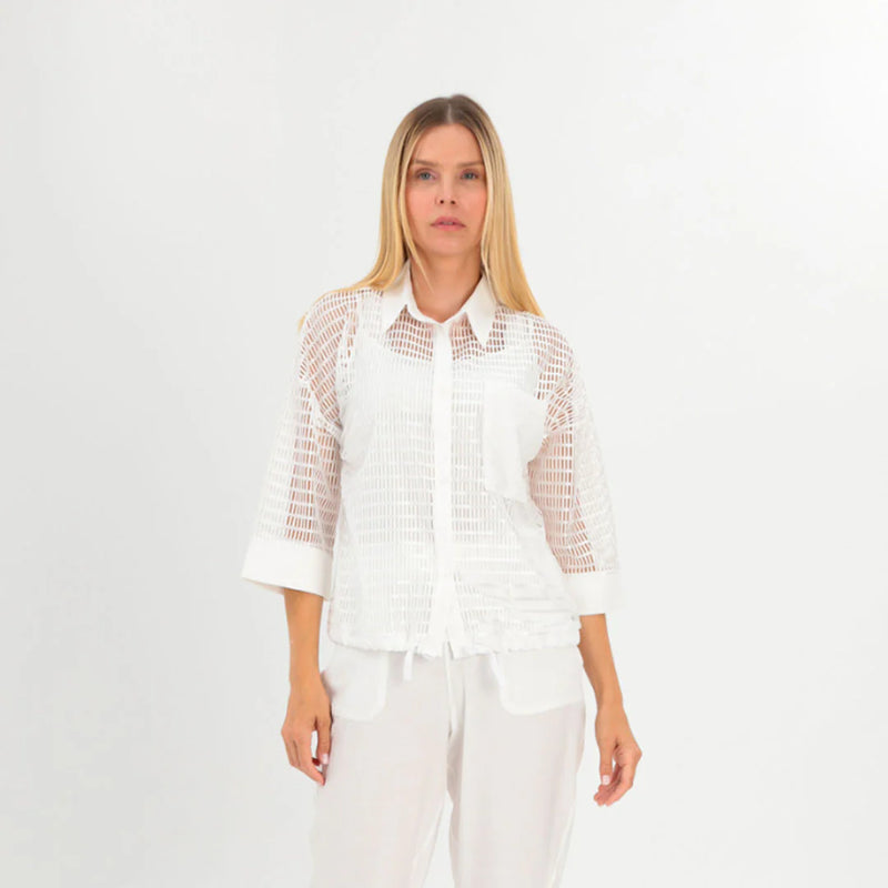 I.NCO White Cut Out Top