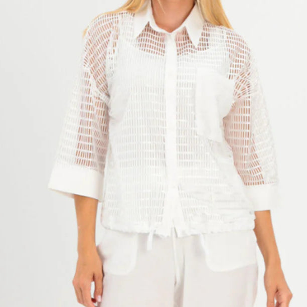 I.NCO White Cut Out Top