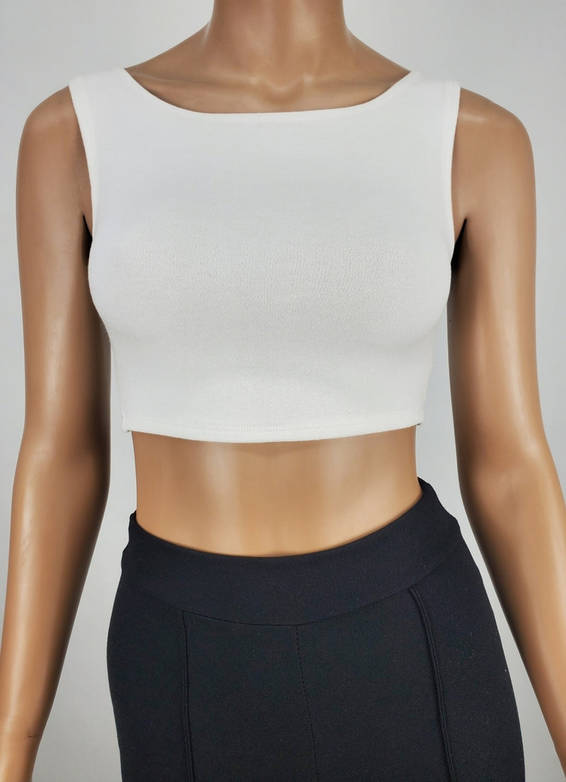 Backless Tie Back Crop Tank Top