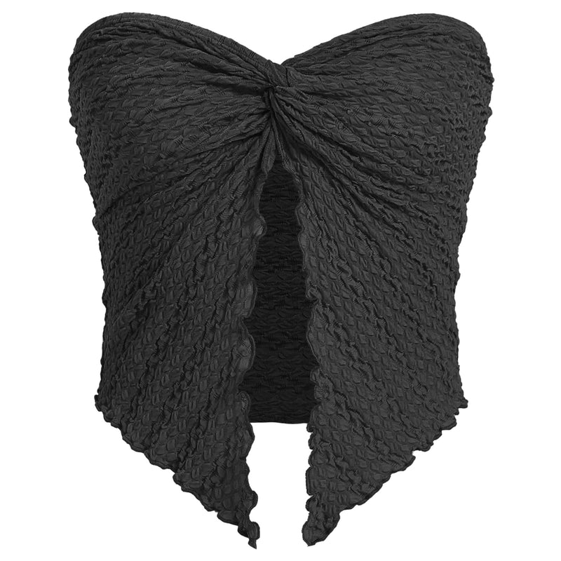 European And American Fashion Sexy Pleated Twist Tube Top Backless Top