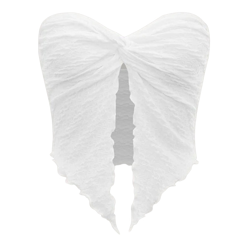 European And American Fashion Sexy Pleated Twist Tube Top Backless Top