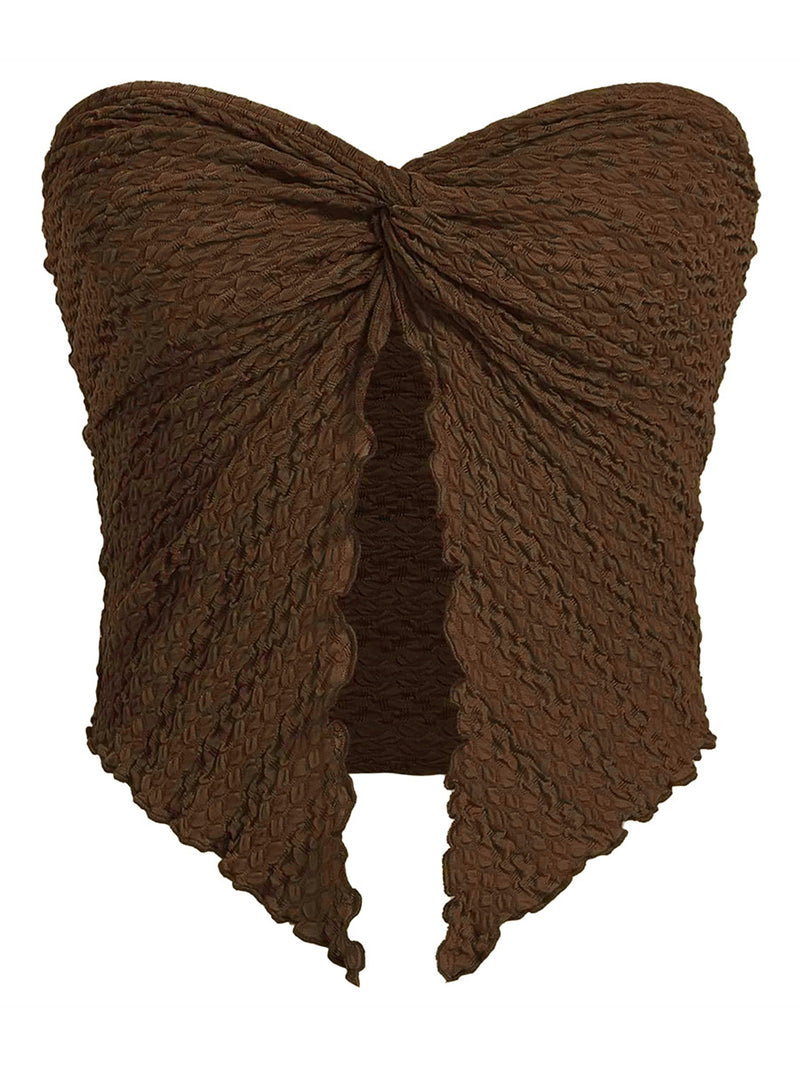European And American Fashion Sexy Pleated Twist Tube Top Backless Top