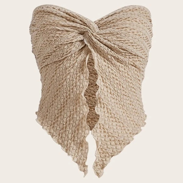 European And American Fashion Sexy Pleated Twist Tube Top Backless Top