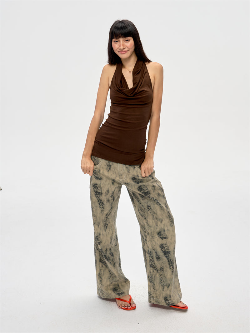 Backless Beaded Swing Collar Top CUR0212