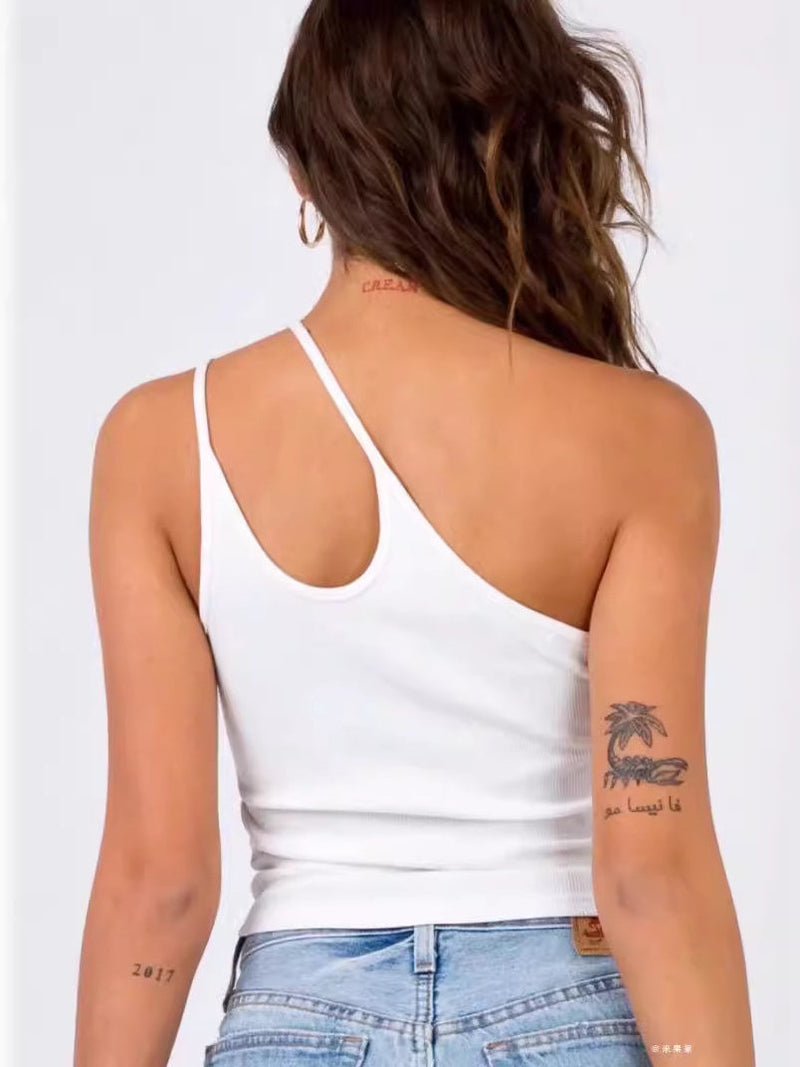 Liber Spring Women's Backless Solid Color Tank tops&Camis