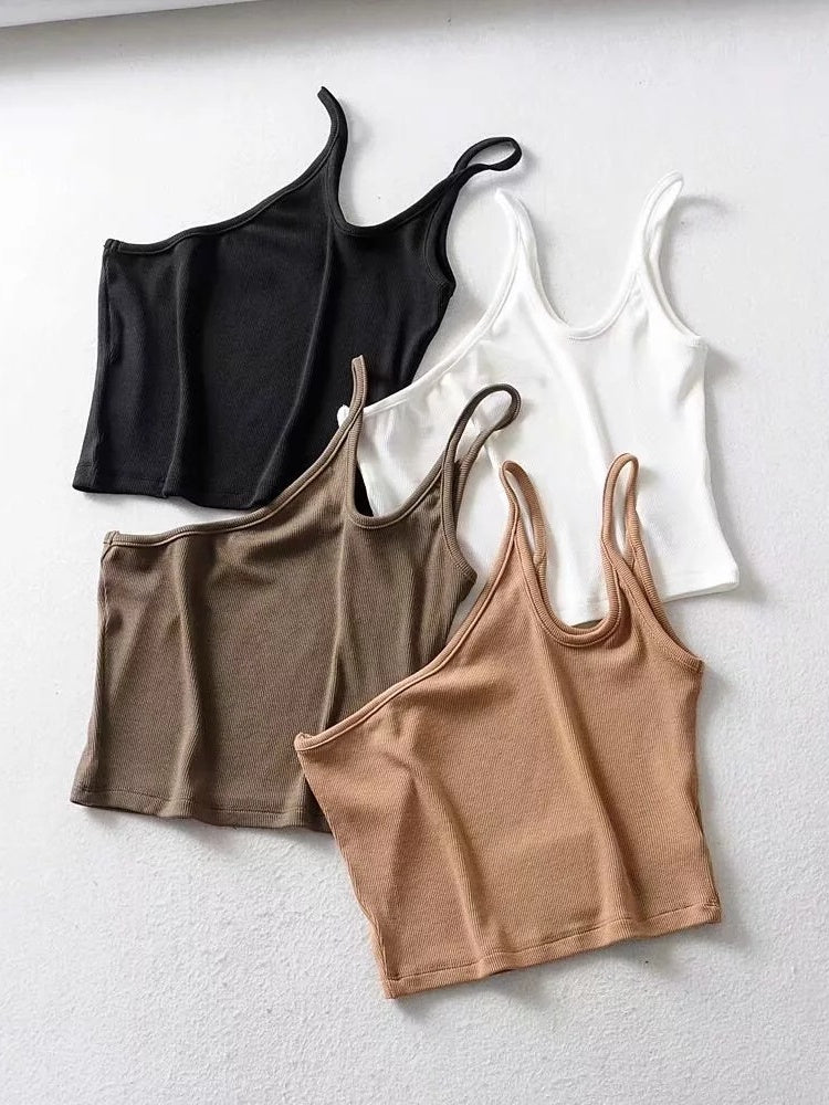 Liber Spring Women's Backless Solid Color Tank tops&Camis