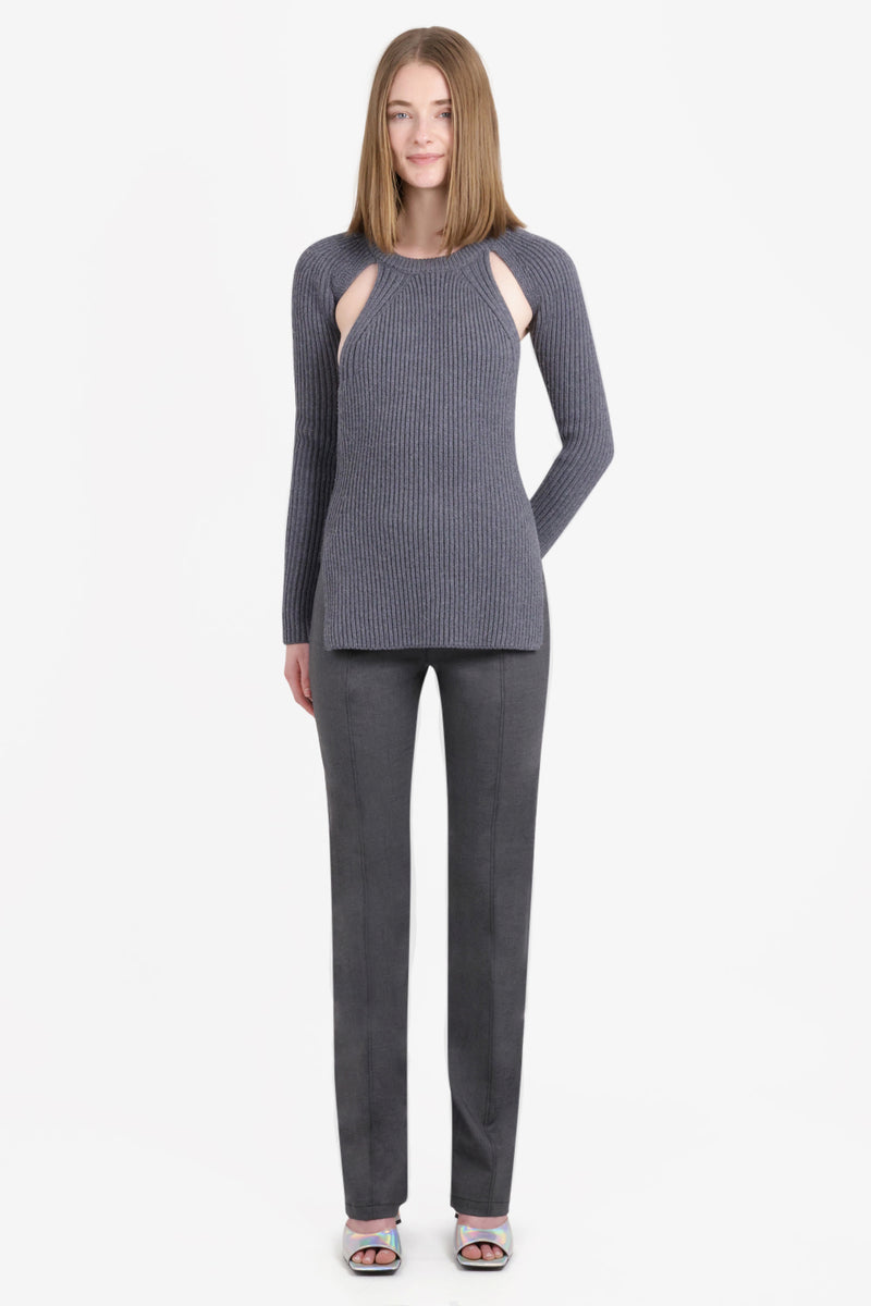 BACKLESS KNIT | GREY