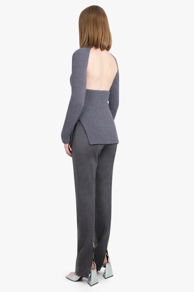 BACKLESS KNIT | GREY