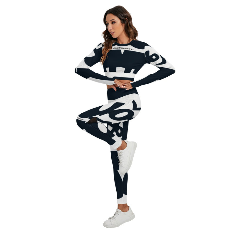 All-Over Print Women's Sport Set With Backless Top And Leggings
